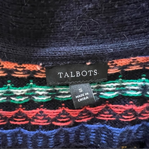 Talbots V-Neck Sweater Cardigan Fair Isle Delight size small - Picture 8 of 10